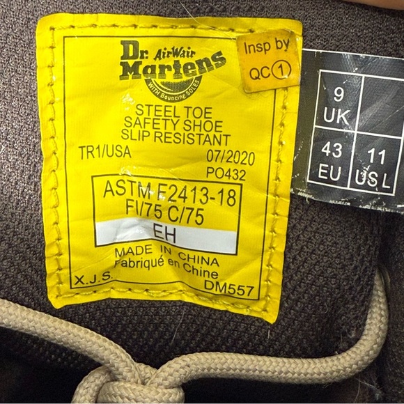 Dr. Martens Gilbreth Steel Toe Boot Women 11 Brown Leather Slip Resistant Safety - Picture 6 of 11